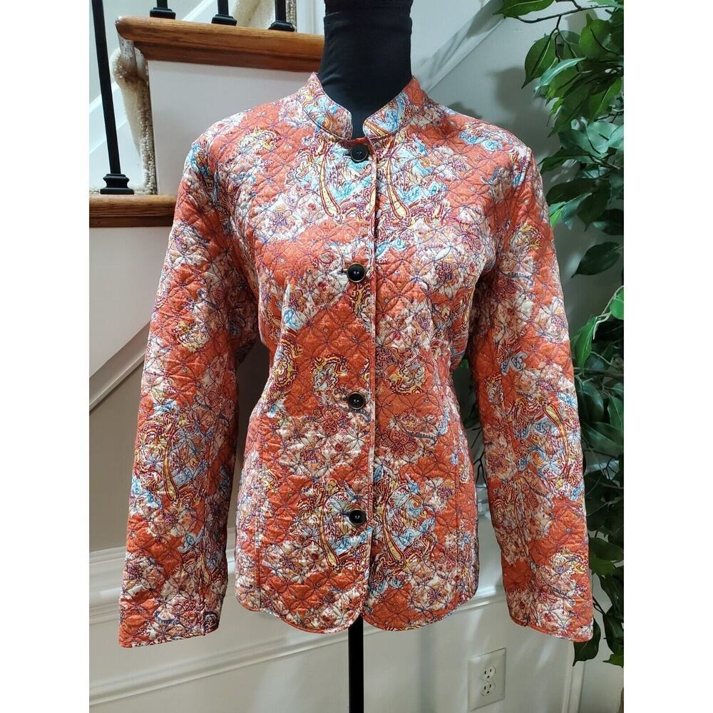 Vintage Norm Thompson Women's Multicolor 100% Cotton Long Sleeve Casual Jacket L